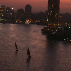 Abendstimmung auf dem Nil in Kairo
