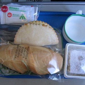 18. Als Snack zwischen Rom und Frankfurt gab es ein frisches Sandwich mit italienischem Schinken und Rucola
