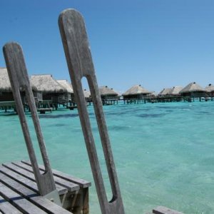 Direkt vom Bungalow in die Lagune