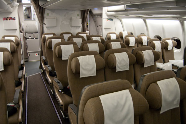 Economy Class - Hintere Sektion mit 2-3-2 Config