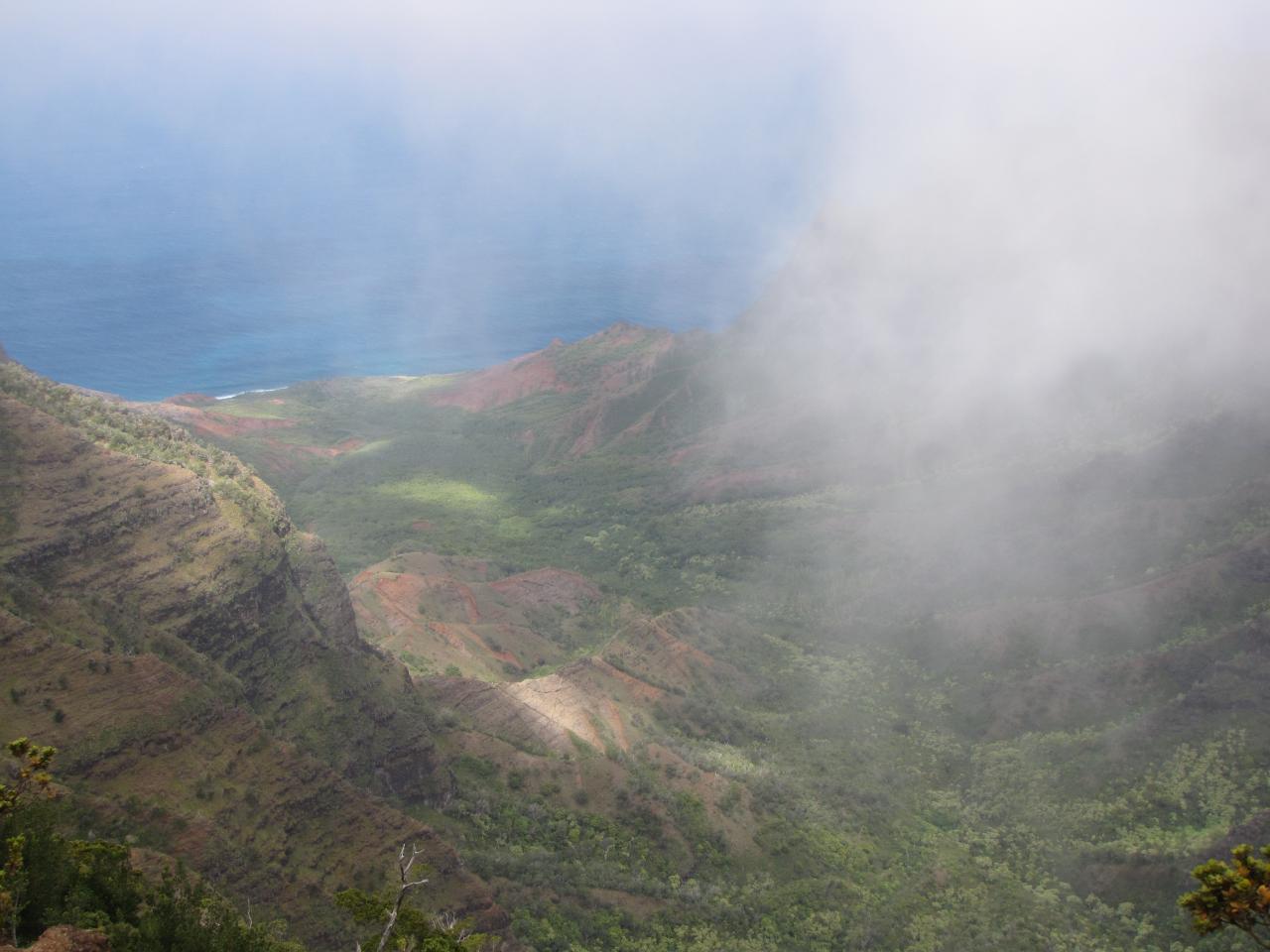 Napali Coast with fog